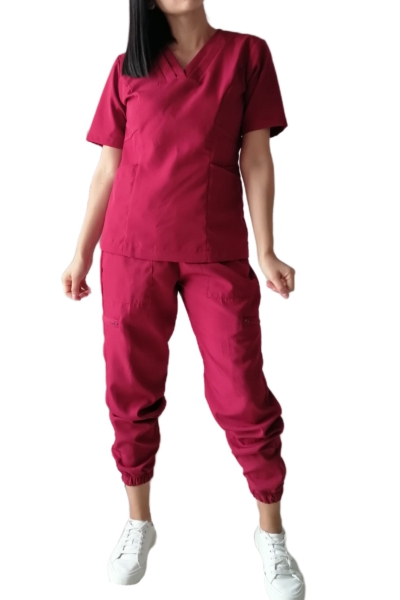 PANTALON JOGGER TAPE EN COSTADO Mujer ROJO